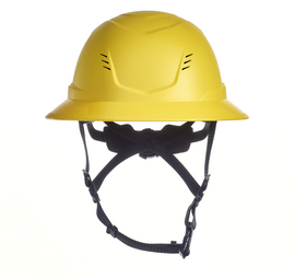 MSA Yellow V-Gard H2® ABS Full Brim Vented Hard Hat With Ratchet Suspension