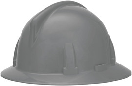 MSA Gray Topgard® Polycarbonate Full Brim Hard Hat With 1-Touch®