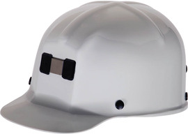 MSA White Comfo-Cap® Polycarbonate Cap Style Hard Hat With 4 Point Ratchet Suspension